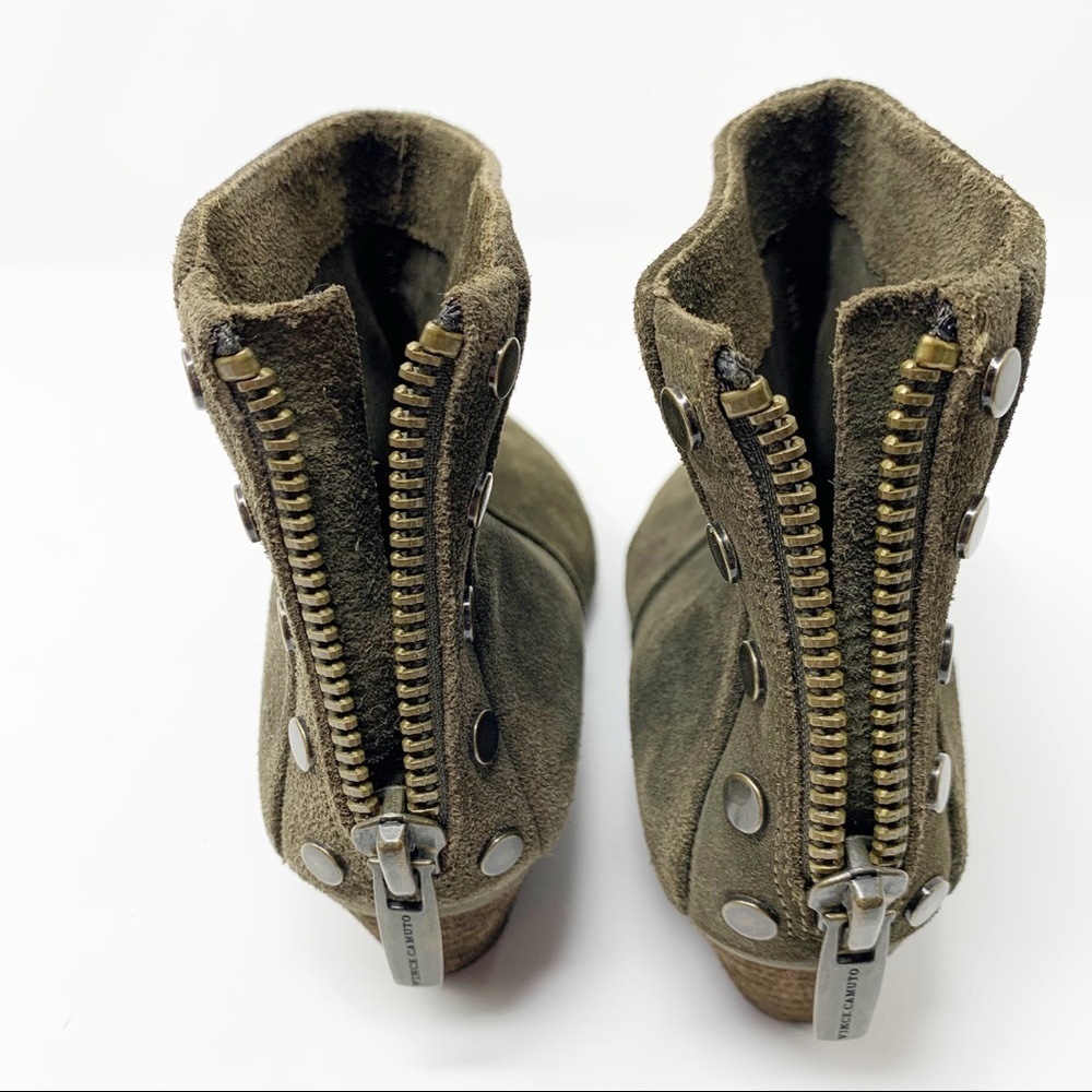 Vince Camuto Boot Cinza Army Green Studded Ankle - Picture 10 of 10